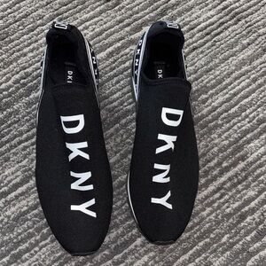 DKNY Black and White Men's Slip-On Sneakers